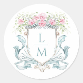 Adesivo Redondo Rosa de repouso elegante com Arco | Casamento Mono
