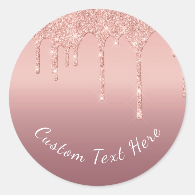 Adesivo Redondo Rosa de Texto Personalizado Dissipadores Sparkle L (Frente)