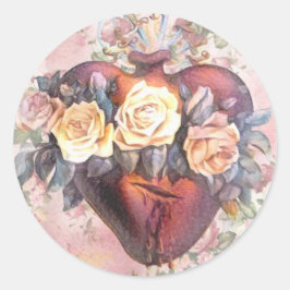 Adesivo Redondo Rosa de Virgem Maria Imaculada Religiosa