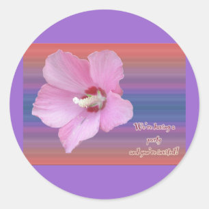 Adesivo Redondo Rosa do Convite de festas Sharon Sticker