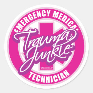 Adesivo Redondo Rosa do toxicómano do traumatismo