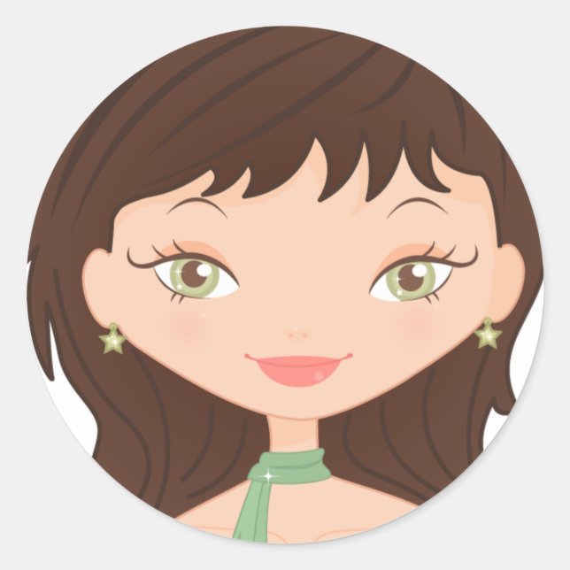 Adesivo Redondo Rosa Doll (Frente)