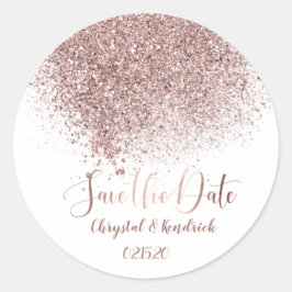 Adesivo Redondo Rosa Dourada Glitter Salve a Selo do Envelope de D