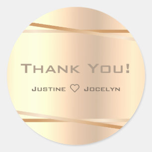 Adesivo Redondo Rosa Dourado Abige Gradient Simples Ombro Obrigado