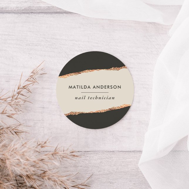 Adesivo Redondo Rosa dourado brilho preto, orçamento elegante mode (Criador carregado)