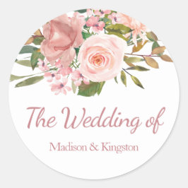 Adesivo Redondo Rosa Dourado e Flores Escamoteadas Frota De Casame