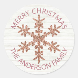 Adesivo Redondo Rosa Dourado Faux Glitter Modern Na moda