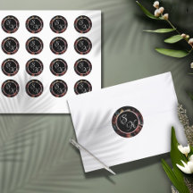 Rosa Dourado Flores Selvagens Buquê Monograma Stic