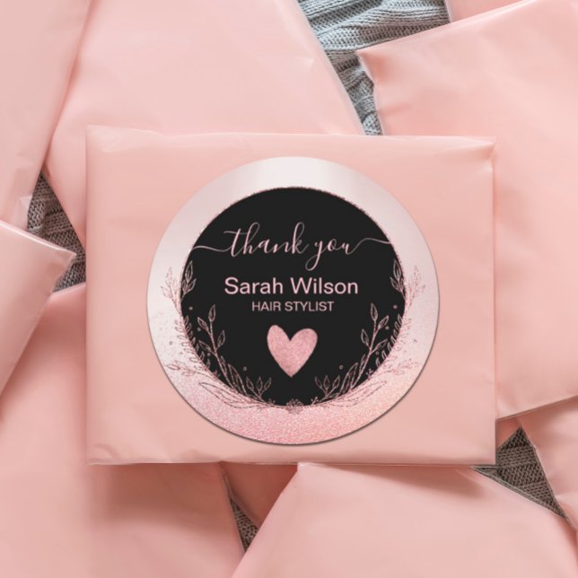 Adesivo Redondo Rosa Dourado Glam Glam Floral (Criador carregado)