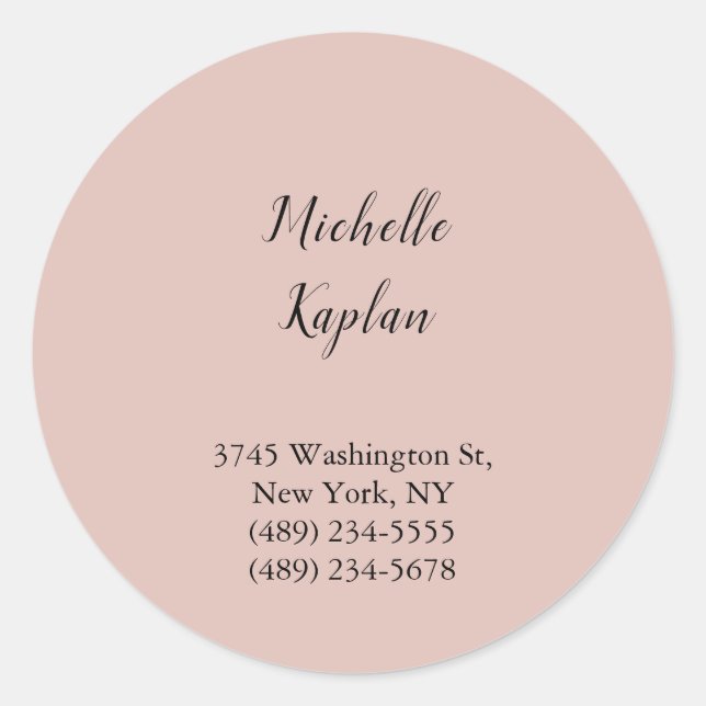 Adesivo Redondo Rosa Dourado Moderno Exclusivo (Frente)