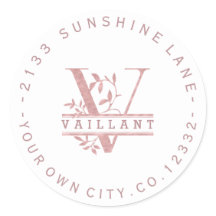 Rosa Dourado Split Personalizado Monograma T U W Y