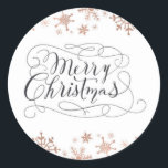 Adesivo Redondo Rosa Dourado Winter Wonderland Christmas Stickers<br><div class="desc">Faux Rosa Gold Foil Winter Wonderland Christmas Stickers</div>