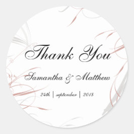 Adesivo Redondo Rosa e Cinzas suaves alimentam casamentos