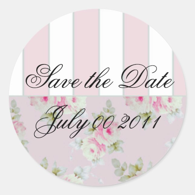 Adesivo Redondo Rosa e Selo de Envelope Stripe_Pink (Frente)