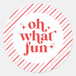 Adesivo Redondo Rosa e Vermelho Oh Que Divertido
