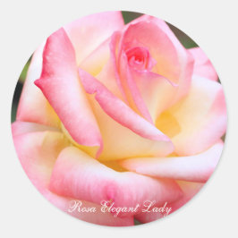 Adesivo Redondo Rosa Elegant Lady [Round Seal]