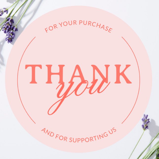 Adesivo Redondo Rosa Esbranquiçada Obrigado Penetre Feminino (Criador carregado)