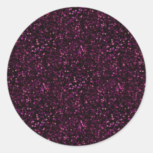 Adesivo Redondo Rosa Escuro Posh Glitter