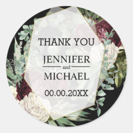 Adesivo Redondo Rosa eucalipto de marfim escuro