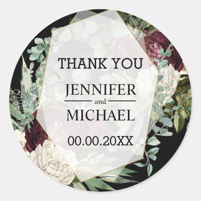 Adesivo Redondo Rosa eucalipto de marfim escuro (Frente)