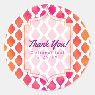 Adesivo Redondo Rosa & favor de partido Glam marroquino árabe