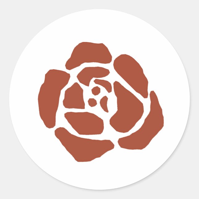 Adesivo Redondo Rosa Flower Motif Block Impressão Stickers (Frente)