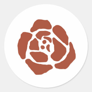 Adesivo Redondo Rosa Flower Motif Block Impressão Stickers
