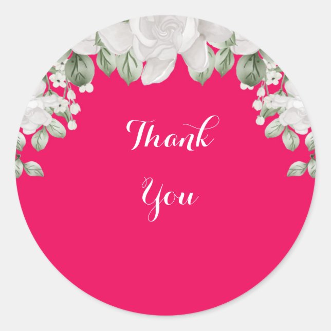 Adesivo Redondo rosa fúcsia (Frente)