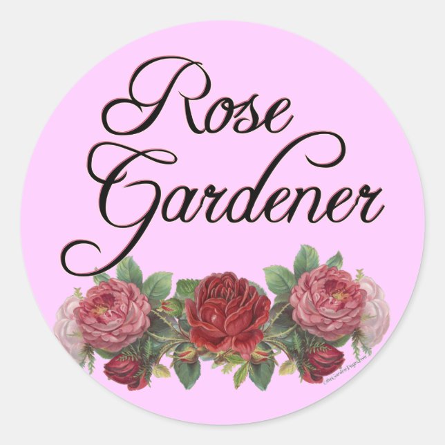 Adesivo Redondo Rosa Gardener com Rosas (Frente)