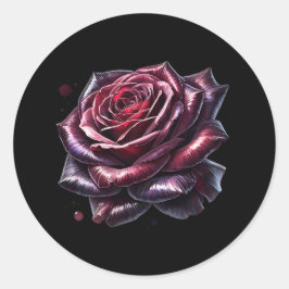 Adesivo Redondo Rosa Gótico Vermelho