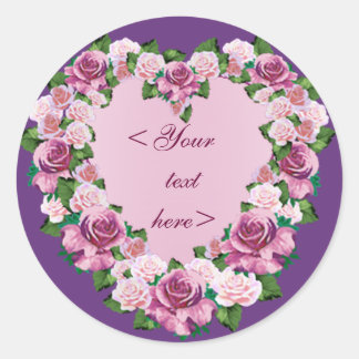 ADESIVO REDONDO ROSA HEART PERSONALIZADOR