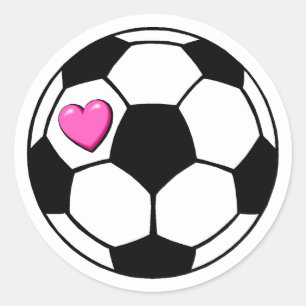 Adesivo Redondo Rosa Hrt da bola de futebol