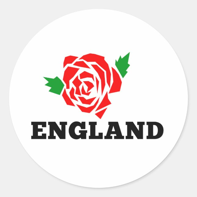 Adesivo Redondo Rosa Inglês Rugby England (Frente)