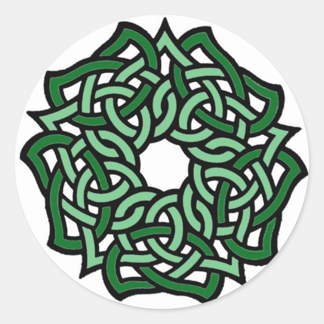 Adesivo Redondo Rosa irlandês (Frente)