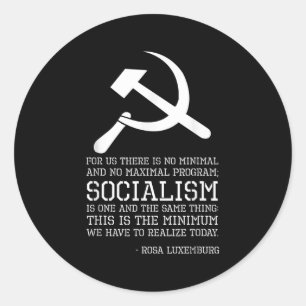 Adesivo Redondo Rosa Luxemburg Quote Sobre O Socialismo - Phil Pol