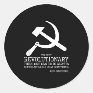 Adesivo Redondo Rosa Luxemburg Quote - Socialista & Comunista