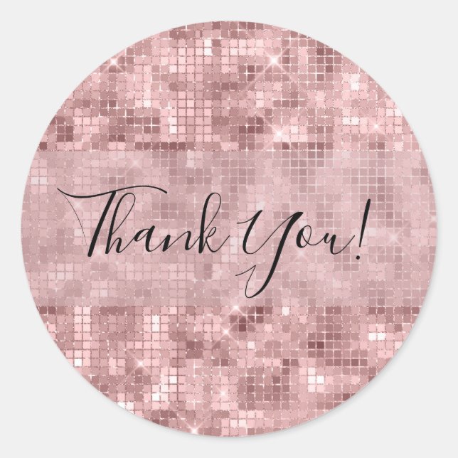 Adesivo Redondo Rosa Luxo Dourado Rosa Brilhante Festa de Garota S (Frente)