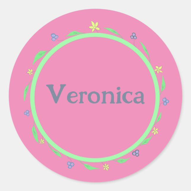 Adesivo Redondo Rosa Mais Bonito (Frente)