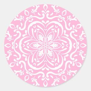 Adesivo Redondo Rosa Mandala