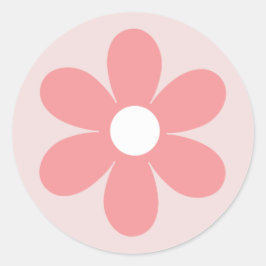 Adesivo Redondo rosa margarida boho floral aniversário