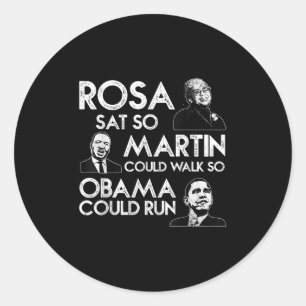 Adesivo Redondo Rosa Martin Obama African American Black History M