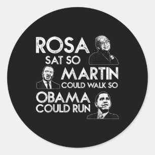 Adesivo Redondo Rosa Martin Obama African American Black History M