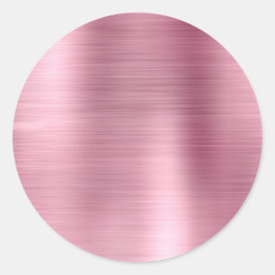 Adesivo Redondo Rosa Metálico Falso em Branco