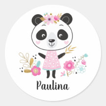 Rosa Panda Personalizada Adorável Rapariga