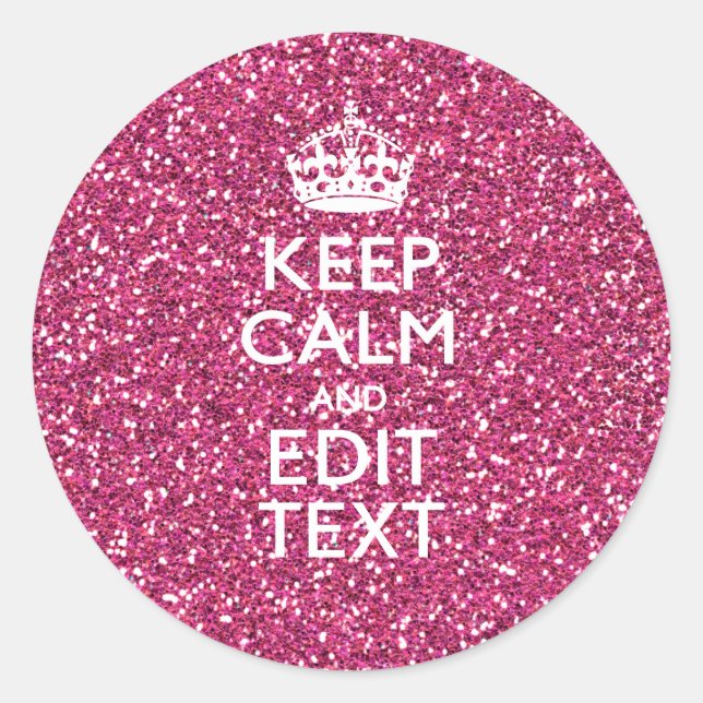 Adesivo Redondo Rosa personalizado mantenha calma decor (Frente)
