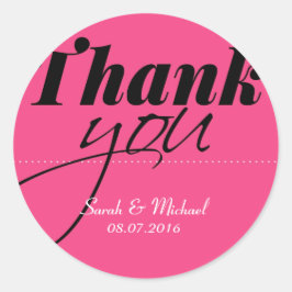 Adesivo Redondo Rosa Quente Agradeço Os Vinhetas Do Partido