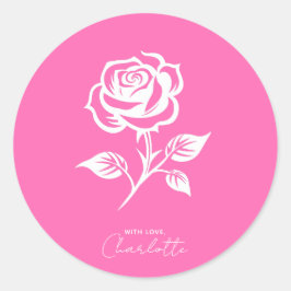 Adesivo Redondo Rosa Quente Moderno E Rosa