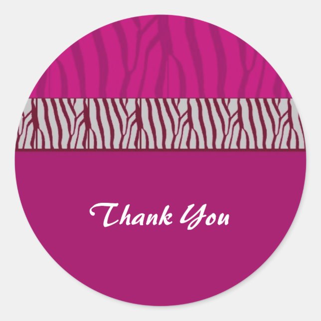 Adesivo Redondo Rosa Quente Obrigado (Frente)