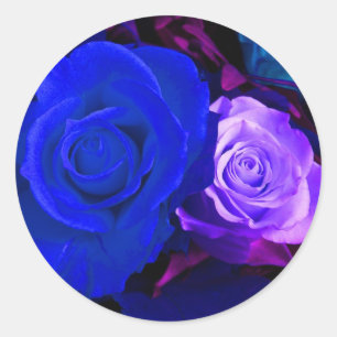 Adesivo Redondo Rosa Roxo Azul - Personalizável