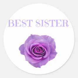 Adesivo Redondo Rosa Roxo Melhor Irmã